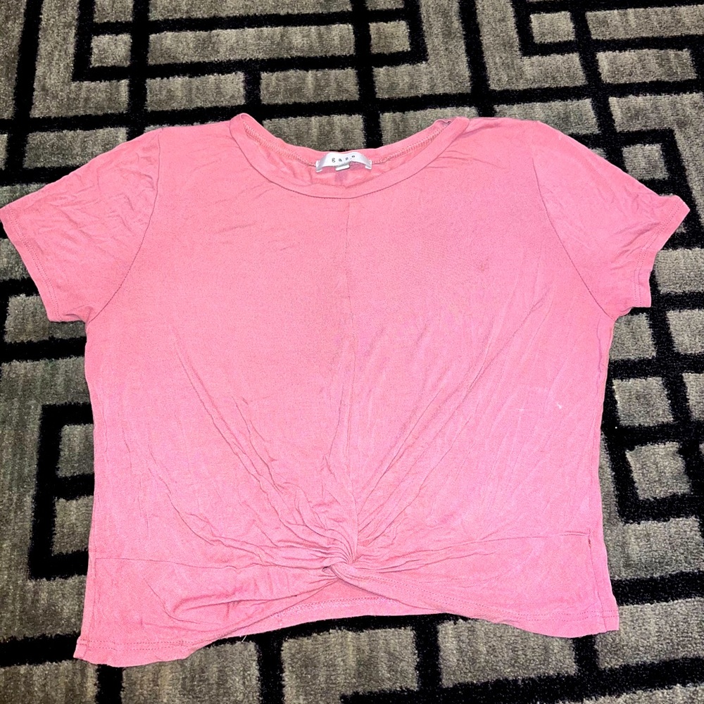 Cropped knotted tee in size Large